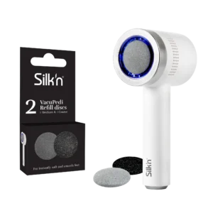 Zestaw elektryczny pilnik do stóp Silk'n VacuPedi srebrny + wymienne tarcze średnia i gruba