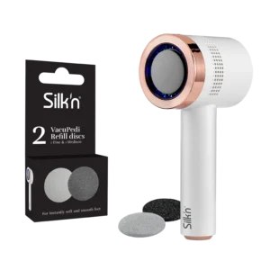 Zestaw elektryczny pilnik do stóp Silk'n VacuPedi złoty róż + wymienne tarcze średnia i drobna